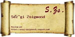 Sági Zsigmond névjegykártya